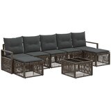 vidaXL Vrtna sedežna garnitura 8 pcs Siva poli ratan, (5000270486) | Shoptok.si