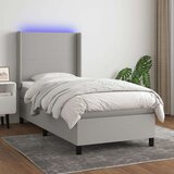  Box spring s madracem LED svjetlosivi 90x200 cm tkanina Cijene