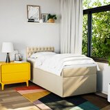  Okvir kreveta s oprugama i madrac krem 80x200 cm od tkanine | shoptok.hr