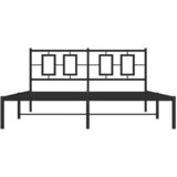  Metalni okvir za krevet s uzglavljem crni 150x200 cm | shoptok.hr