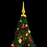 vidaXL Umetna novoletna jelka z bučkami in LED lučkami zelena 150 cm | Shoptok.si