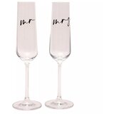 Widdop & Co. Amore - Čaše set 2 - Amore, Flute Black Words, Mr and Mrs, Champagne Cene