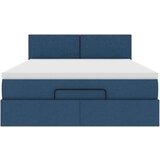 vidaXL Otomanski posteljni okvir z vzmetnico moder 140x200 cm blago | Shoptok.si