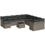 Maison Chic Seti vrtnega pohištva - Vrtna garnitura - Vrtni pohištvo set 12-delna z blazinami siva poli ratan, (21811157) | Shoptok.si