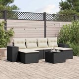  7-dijelni set vrtnih sofa od poliratana s jastucima crni | shoptok.hr