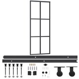 Furnova Drsna vrata z opremo ESG steklo in aluminij 76x205 cm, (21944931) | Shoptok.si