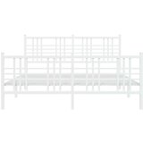 Metalni okvir kreveta uzglavlje i podnožje bijeli 150 x 200 cm | shoptok.hr