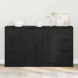 vidaXL Ormarić / Komoda s ladicama 3 pcs Crni hrast 121 x 30 x 70 cm | shoptok.hr