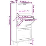 Ormarić za cipele bijeli 52 x 25 x 115 cm drvo i prirodni ratan | shoptok.hr