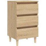 vidaXL Nočna omarica z lesenimi nogami sonoma hrast 40x35x69 cm | Shoptok.si