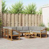  Set vanjskih sofa 10 kom. Prirodna i svijetlo siva | shoptok.hr