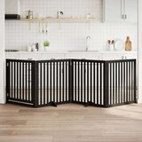 vidaXL Ograda za pse z vrati zložljiva 4 paneli črna 320 cm topolovina | Shoptok.si