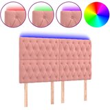  LED uzglavlje ružičasto 160x7x118/128 cm baršunasto | shoptok.hr