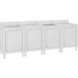  Komercijalni kuhinjski ormarić za sudoper 240x60x96 cm čelični | Eponuda.com