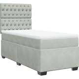  Box spring krevet s madracem svjetlosivi 80 x 200 cm baršunasti | shoptok.hr