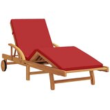  Ležalnik 2-oseba 3 pcs Rdeča 40 x 40 x 40cm Trden akacijev les - - Rdeča - 51.6 - 200 x 67 x 84 cm - 2025--Uvoz_4 Slike