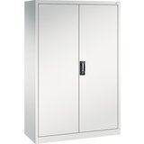 C+P Delavniška omara s krilnimi vrati in predali, ŠxG 1200 x 600 mm, 4 police, svetlo sive / svetlo sive barve | Shoptok.si
