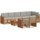  Set vanjskih sofa 9 kom. Prirodna i svijetlo siva Poliester | shoptok.hr