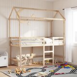  The Living Store Posteljni okvir z lestvijo in streho 90x200 cm borovina - Pograd, (21495680) | Shoptok.si