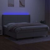  Box spring postelja z vzmetnico LED sv. siva 200x200 cm blago, (20930314) | Shoptok.si