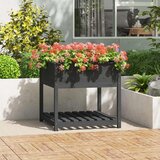 Maison Chic Visoka greda - Greda - Cvetlični Lonec s polico siva 82,5x82,5x81 cm trdna borovina, (21789649) | Shoptok.si