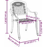  Vrtna stolica 2 pcs Bronzana 55 x 56,5 x 91cm Aluminij | shoptok.hr