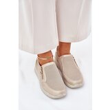 EVENTO Boto Women's Platform Slip-Ons With Zipper Gold Leanae | Shoptok.si