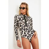 Trendyol Leopard Patterned Zipper Detailed Swimsuit Cene