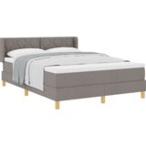  Postelja z vzmetnico z vzmetnico Taupe 160 x 200 cm blago, (5000127005) | Shoptok.si