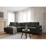 Miuform Tamno siva sklopiva kutna garnitura od samta (s lijevim kutom) Lofty Lilly – | shoptok.hr