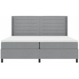  Krevet s opruga kutije Svijetlo siva 200 x 200 cm tkanina Slike