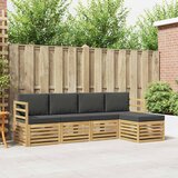  Set vanjskih sofa 5 pcs Bijela i antracit 245 x 122,5 x 73 cm | shoptok.hr