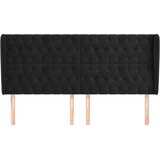  Uzglavlje s ušima crno 183x23x118/128 cm baršunasto | shoptok.hr