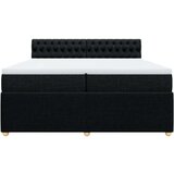 vidaXL Krevet s oprugama i madracem crni 200x200 cm od tkanine | shoptok.hr