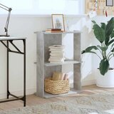 vidaXL Knjižna omara 3-nadstropna beton. siva 60x30x80 cm inž. les | Shoptok.si