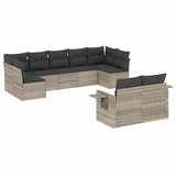  9-dijelni set vrtnih sofa od poliratana s jastucima svjetlosivi | shoptok.hr