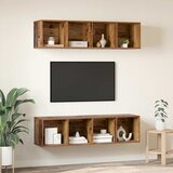  Set TV komoda 3 kom. Staro drvo Konstruirano drvo Smeđa 37 x 37 x 107 cm | shoptok.hr