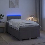  Krevet s box springom, madracem i LED-om Sivosmeđa 120 x 200 cm | shoptok.hr