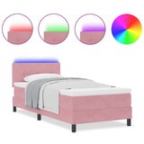  Postelja s vzmetnico in LED osvetlitvijo Roza 100x200 cm Žamet, (22050953) | Shoptok.si