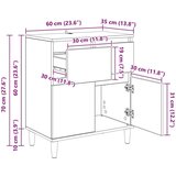  Kreveta s ladicama Crni hrast 60 x 35 x 70 cm Konstruirano drvo | shoptok.hr