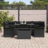  Sjedeća garnitura za vrt 7 kom. Crna [Sintetički]: Poli Ratan 234 x 132,5 x 85 cm | Shoptok.si