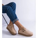 Gemre Beige women's platform slippers with buckle Armitage | shoptok.hr