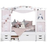 MID.YOU Postelja Lio, 90x200, Bor, Bela, Masivno | Shoptok.si