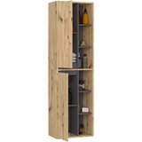 AKORD Vami Viseča Kopalniška Omarica, 2 Vrata In 6 Polic, Hrast Artisan/Grafitno Siva, (5000332657) | Shoptok.si