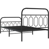 Metalni okvir kreveta uzglavlje i podnožje crni 107x203 cm | shoptok.hr