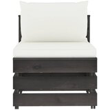  Modularna srednja sofa s jastucima od sivo impregniranog drva Krema | shoptok.hr