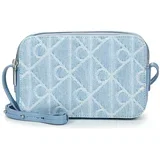 EMBLEM AOP DENIM CAMERA BAG Plava