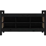  Klupa za hodnik Crna 110x40x60 cm od masivne borovine | shoptok.hr