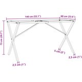  Noge za blagovaonski stol X-oblika 140x60x73cm čelik | shoptok.hr