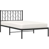 vidaXL Metalni okvir za krevet s uzglavljem crni 100x200 cm | shoptok.hr